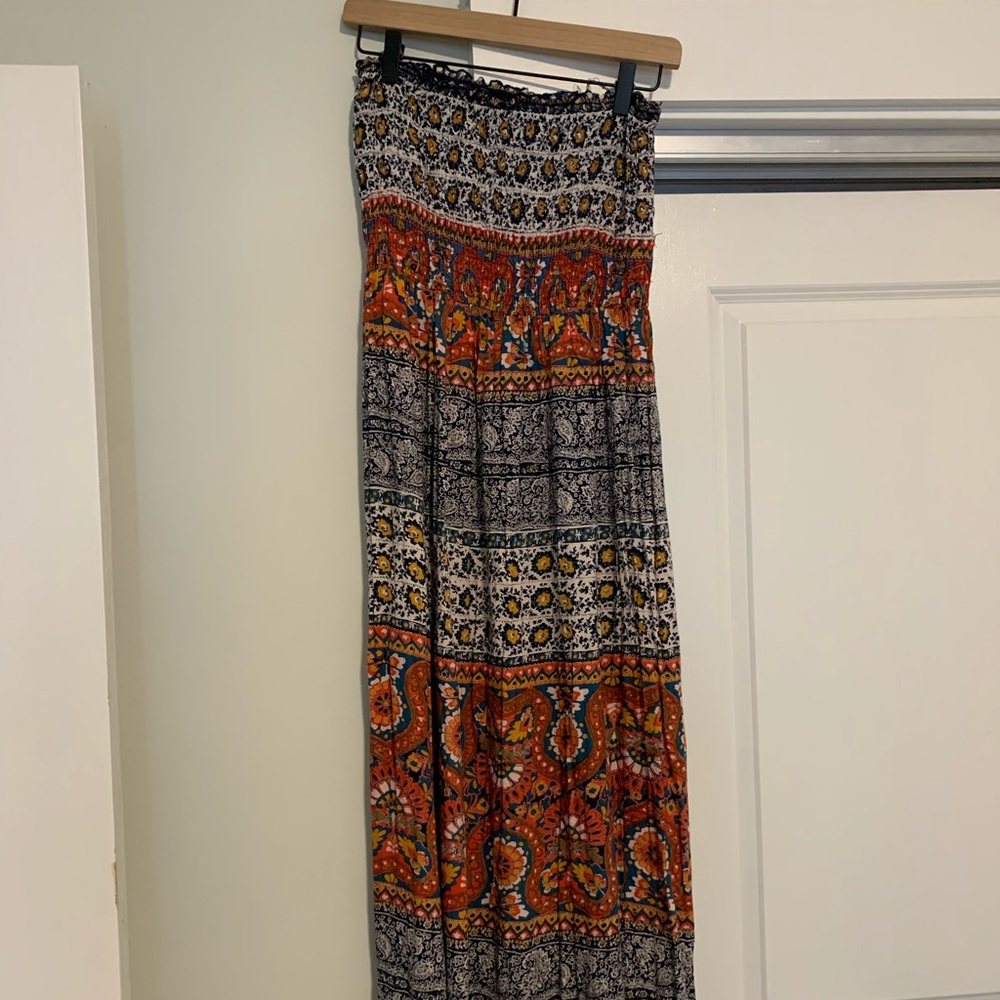 Multi pattern maxi dress